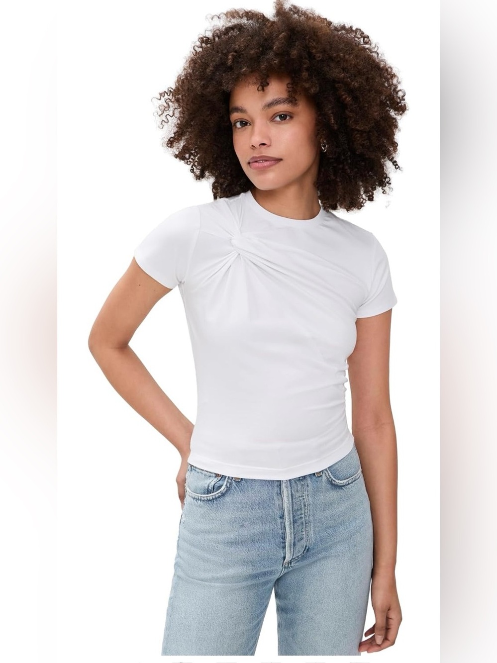 Good American Short Sleeve White Twist-Detail Tee
NW, never worn!